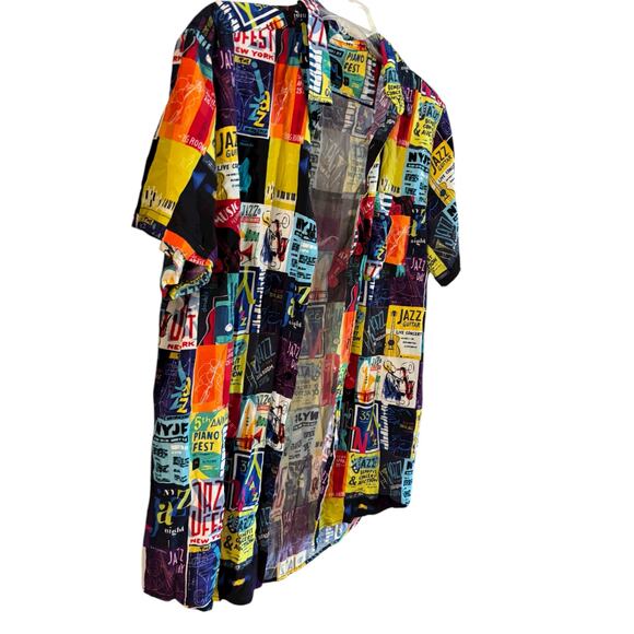 Disney Store Men's L Pixar's Soul Woven Rayon Jazz Button Up Shirt Short Sleeve - Picture 3 of 6
